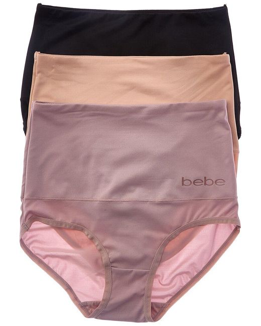 Bebe Pink 3Pk Microfiber Shaping Brief