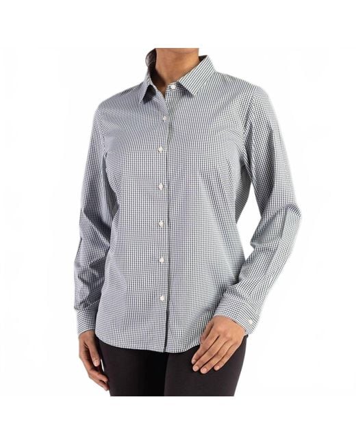 Cutter & Buck Gray Gingham Button-Down Shirt