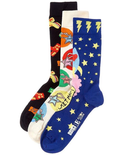Happy Socks Blue Elton John Socks Gift Set for men