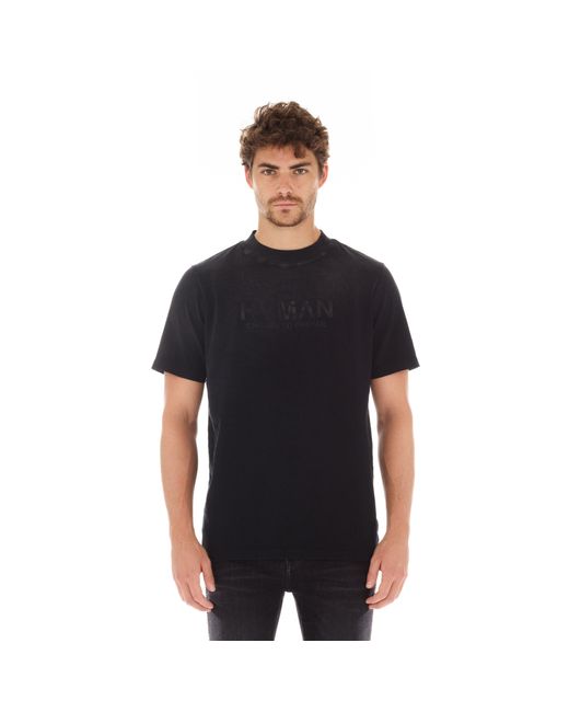 HVMAN Black Basic Logo Tee for men