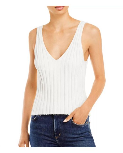 Joie White Wassily Ribbed Knit Tank Top