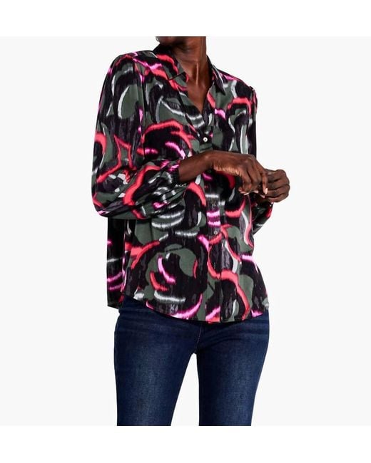 NIC+ZOE Women's Black Nadalia Neon Doodle Live