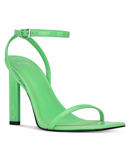 Marc Fisher Green Arthur Patent Leather Ankle Strap Heels