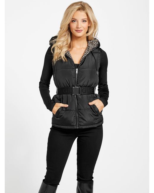 Guess Factory Black Lora Reversible Padded Vest
