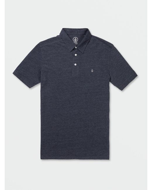Volcom Blue Banger Polo Short Sleeve Shirt - Navy for men