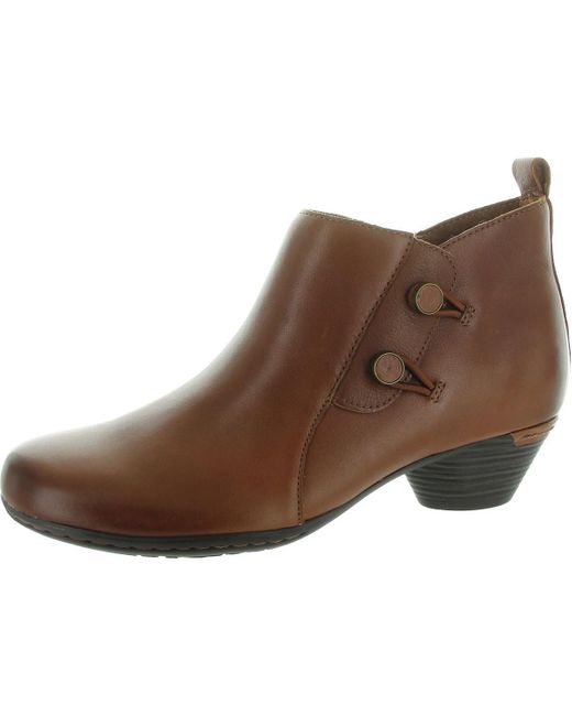 Cobb Hill Brown Larsa Zipper Leather Booties