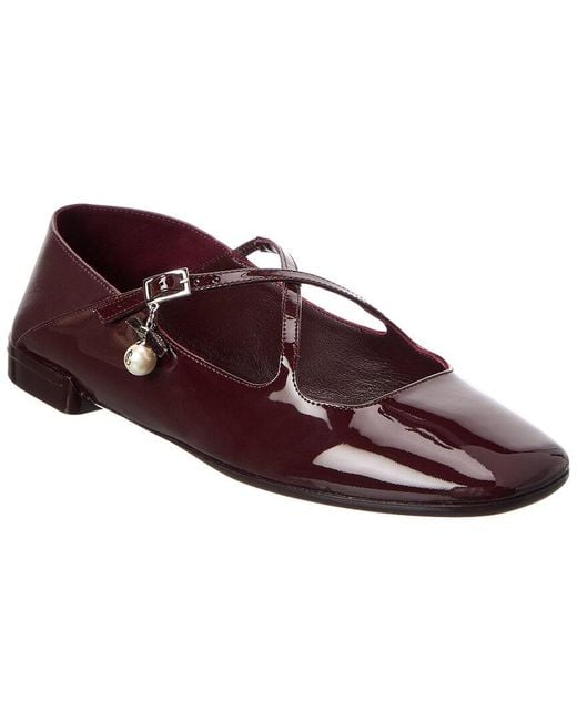 Jimmy Choo Red Eleri Patent Ballerina Flat