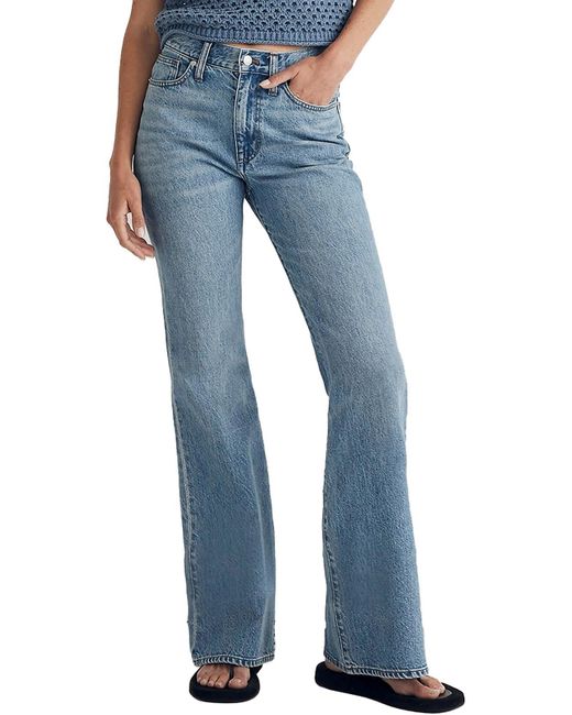 Madewell Blue High-rise baggy Flared Jeans