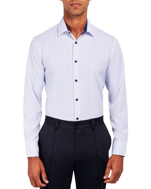 Con.struct White Slim Fit Cooling Dress Shirt for men