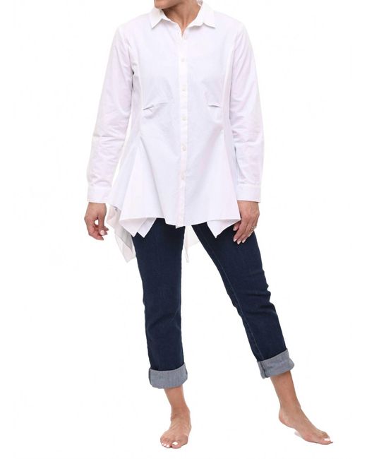 Tulip Clothing White Mia Button Down Top
