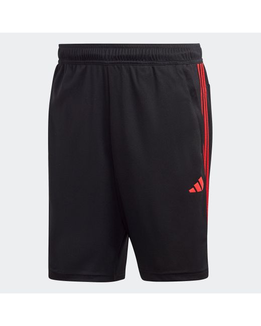 Adidas Blue Train Essentials Piqué 3-Stripes Training Shorts for men