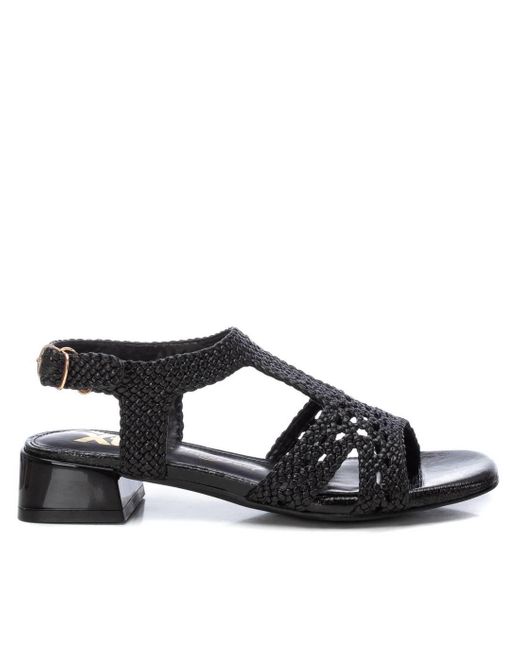 Xti Black Low Heel Sandals