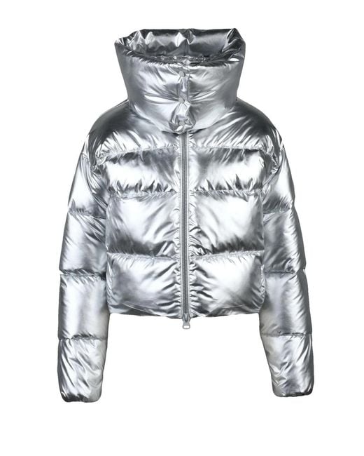 Save The Duck Gray Polyester Down Jacket