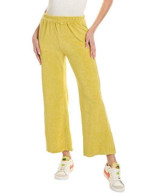 Monrow Yellow Terry High-waisted Flare Sweatpant