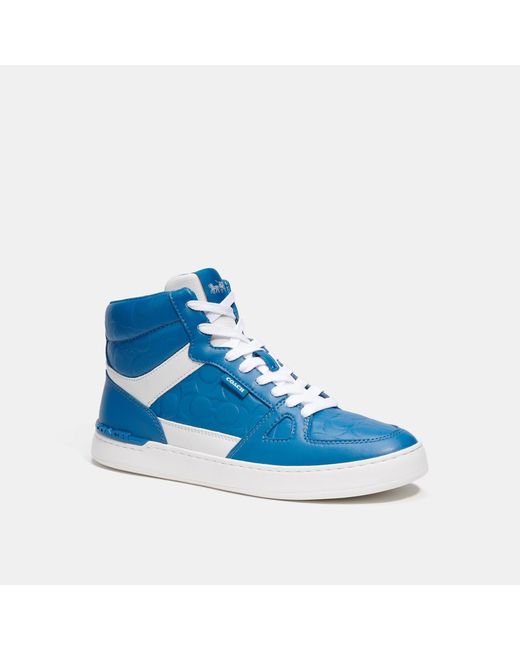 Coach Outlet Clip Court High Top Sneaker in Blue for Men | Lyst