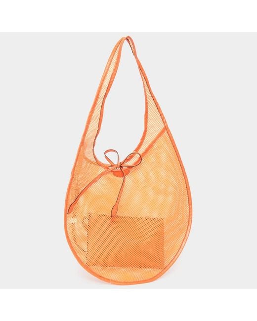 Fashnzfab Orange Mesh Tote Bag
