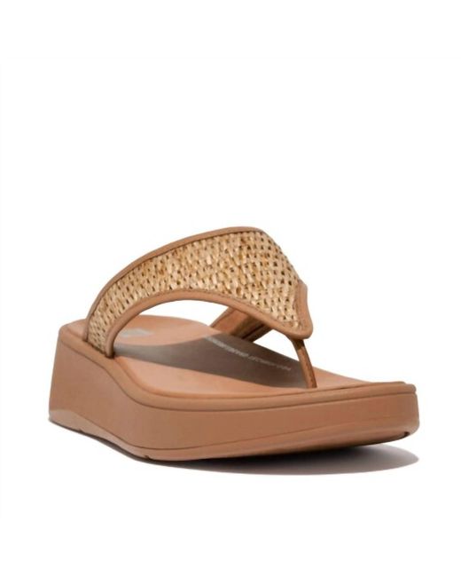 Fitflop Brown F-Mode Woven Flatform Toe-Post Sandals