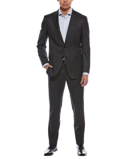 Canali Black 2Pc Wool Suit for men