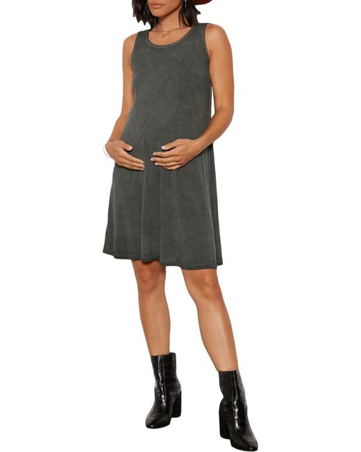Tart Collections Gray Bran Sleeveless Maternity Mini Dress
