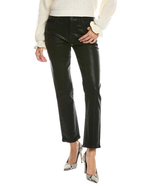 Hudson Coated Black High-rise Straight Ankle Jean