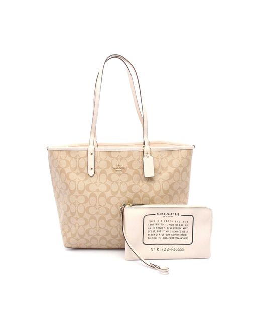 COACH Natural Signature City Tote Bag