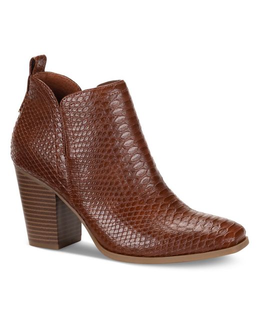 Sun & Stone Brown Faux Leather Dressy Booties