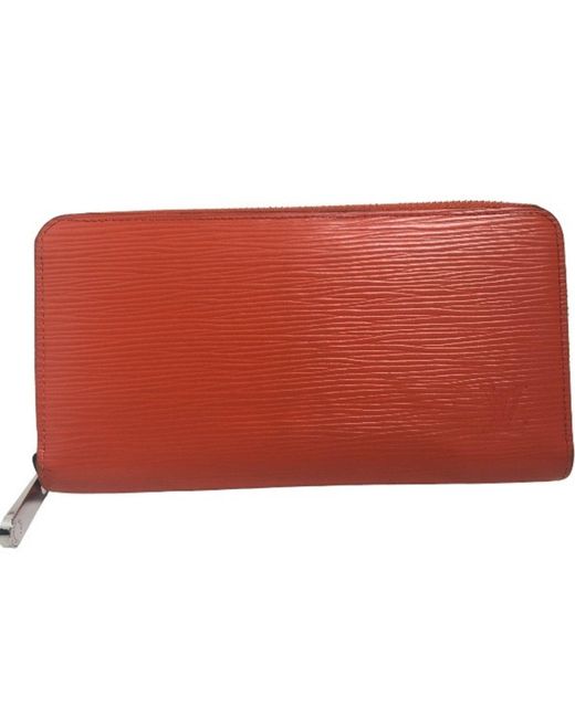Louis Vuitton Red Zippy Wallet Leather Wallet (pre-owned)
