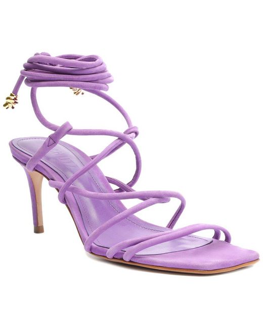 SCHUTZ SHOES Purple Magdalena Mid Leather Sandal