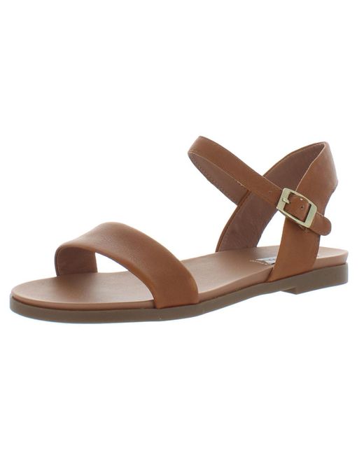 Steve Madden Brown Dina Ankle Flat Sandals