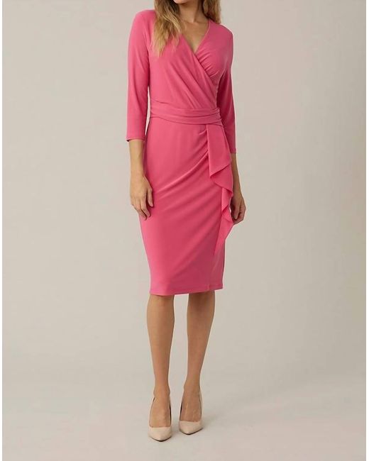 Joseph Ribkoff Pink Wrap Front Dress