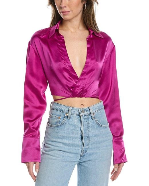 Nicholas Red Edeline Silk Top