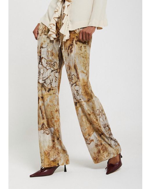 Ottod'Ame Natural Patterned Fluid Pants