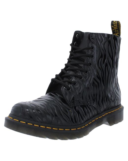 Dr. Martens Black 1460 Pascal Leather Embossed Combat & Lace-up Boots