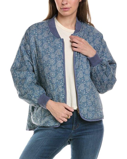 The Great Blue The Reversible Quilted Bomber Jacket