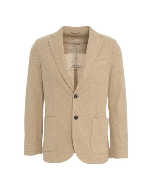 Circolo 1901 Natural Houndstooth Blazer With Tailored Fit And Practical Pockets for men