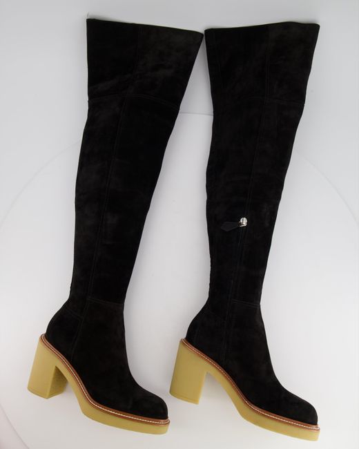 Hermès Black Hermès Suede Dakota Thigh-high Boots