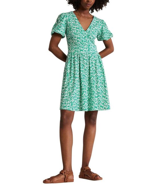 Boden Green Back Detail Jersey Mini Dress