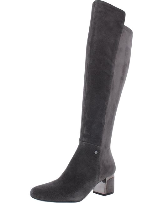 DKNY Cora Knee High Boots Suede Tall Knee-high Boots in Black | Lyst
