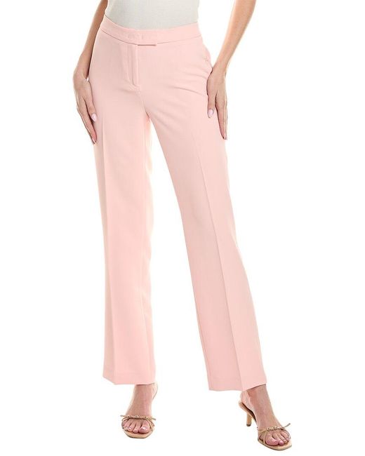 Anne Klein Pink Fly Front Extend Tab Trouser