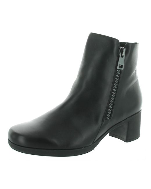 Munro Black Devon Leather Block Heel Boot