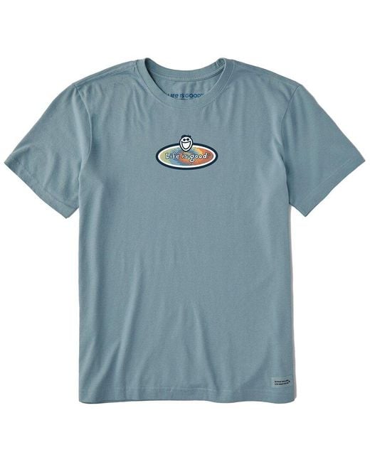 Life Is Good. Blue Crusher T-Shirt for men
