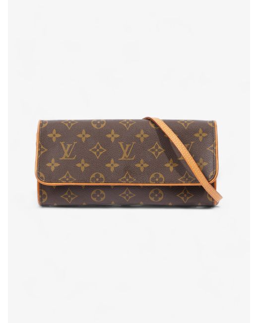 Louis Vuitton Brown Twin Pochette Monogram Coated Canvas Shoulder Bag