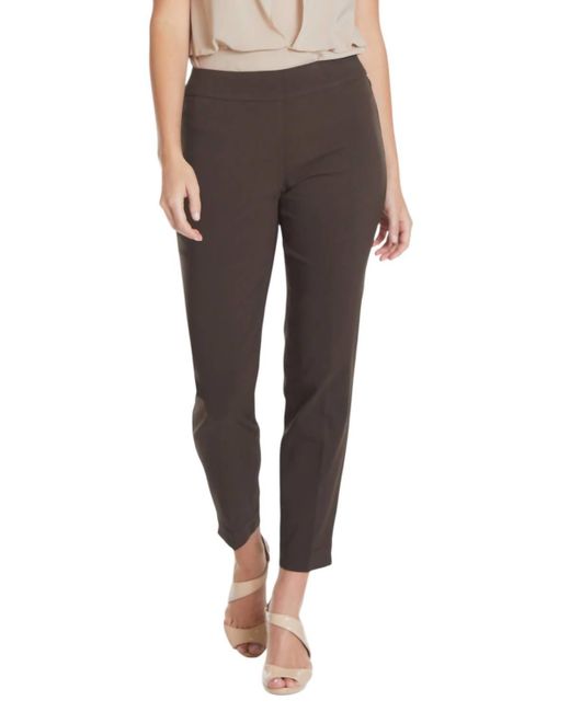 Slimsation By Multiples Gray Pull On Ankle Pant