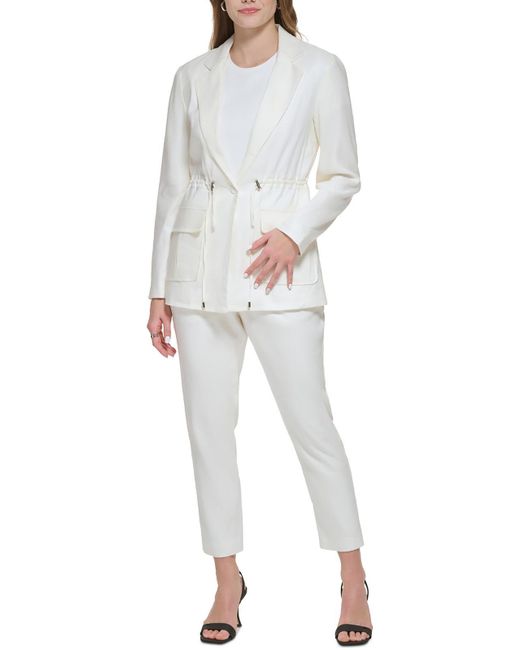 Calvin Klein White Cuff Sleeve Warm Utility Jacket