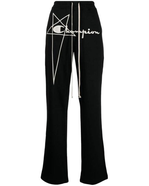 Rick Owens X Champion Black Dietrich Drawstring Pants