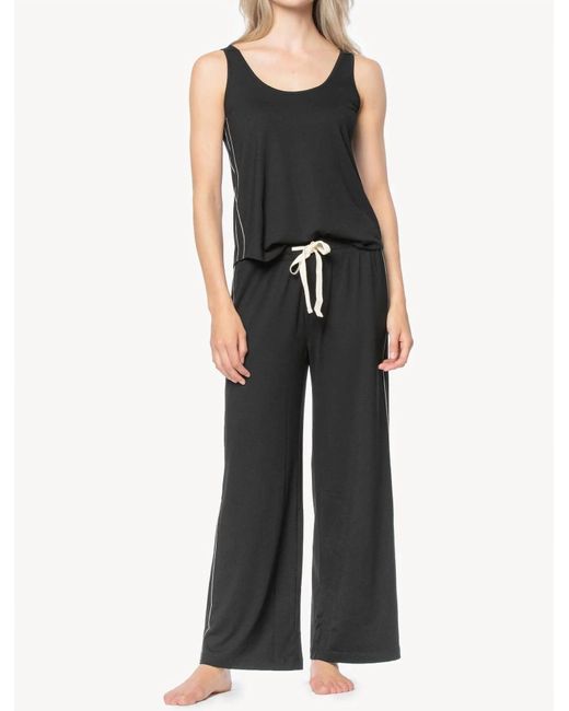 Lilla P Black Super Soft Pant/tank Pajama Set
