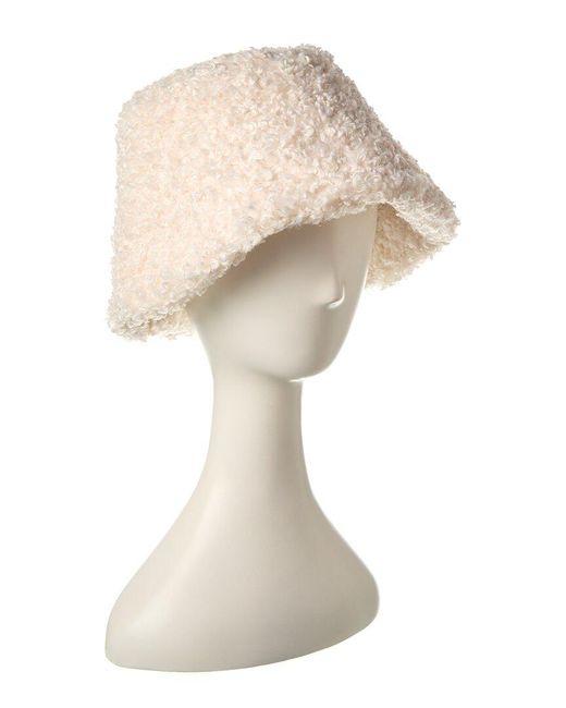 Adrienne Landau White Sherpa Bucket Hat