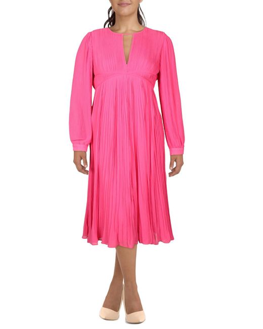 MICHAEL Michael Kors Pink Pleated Short Midi Dress