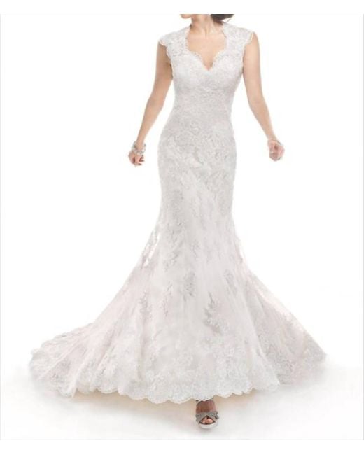 Maggie Sottero White Sequin Wedding Gown