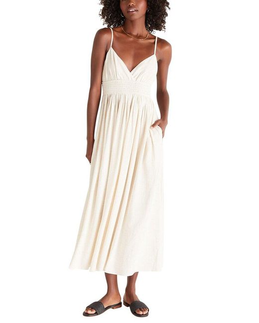 Z Supply White Charm Linen-blend Midi Dress